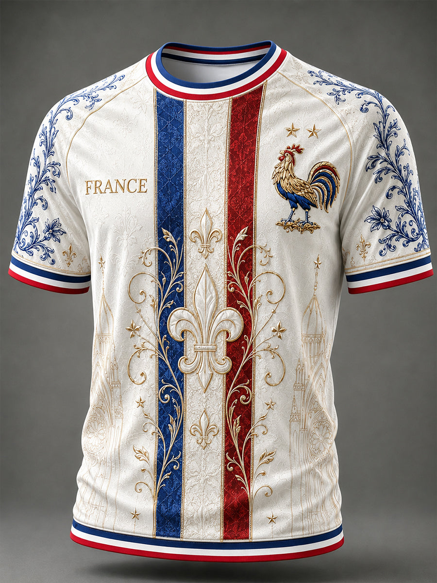 T-shirt manches courtes de football pour hommes, France