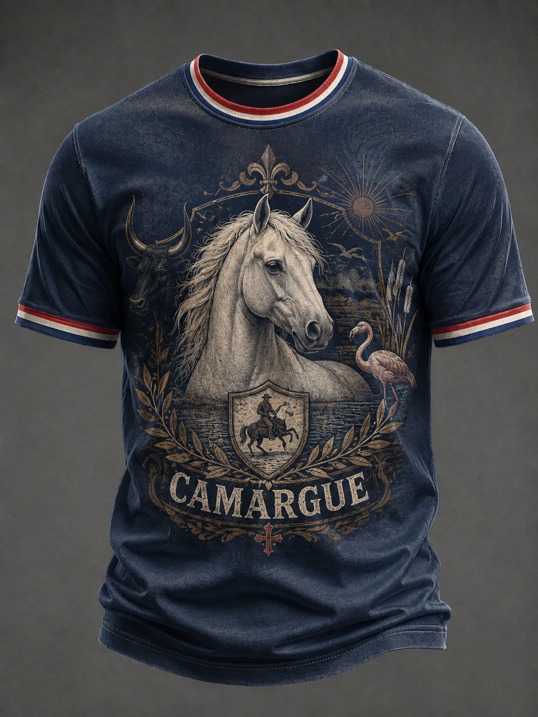 T-shirt imprimé France Camargue pour homme