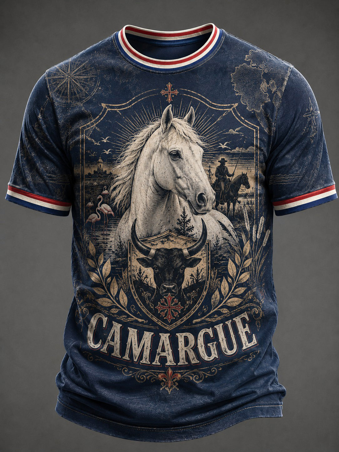 T-shirt imprimé France Camargue pour homme