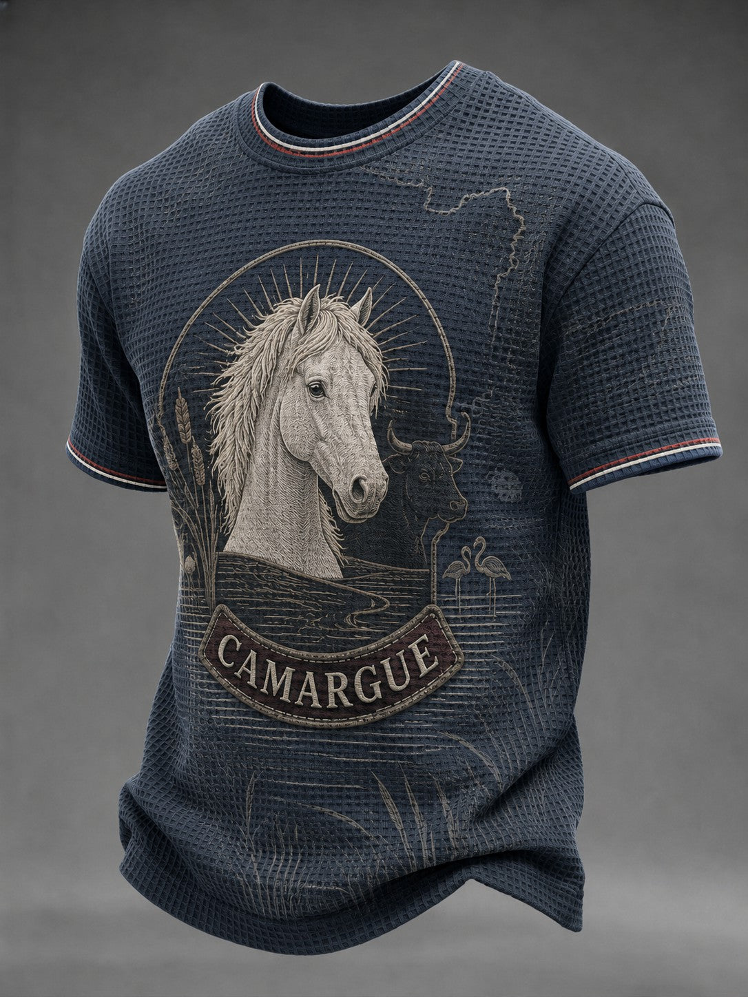 T-shirt waffle imprimé France Camargue pour homme
