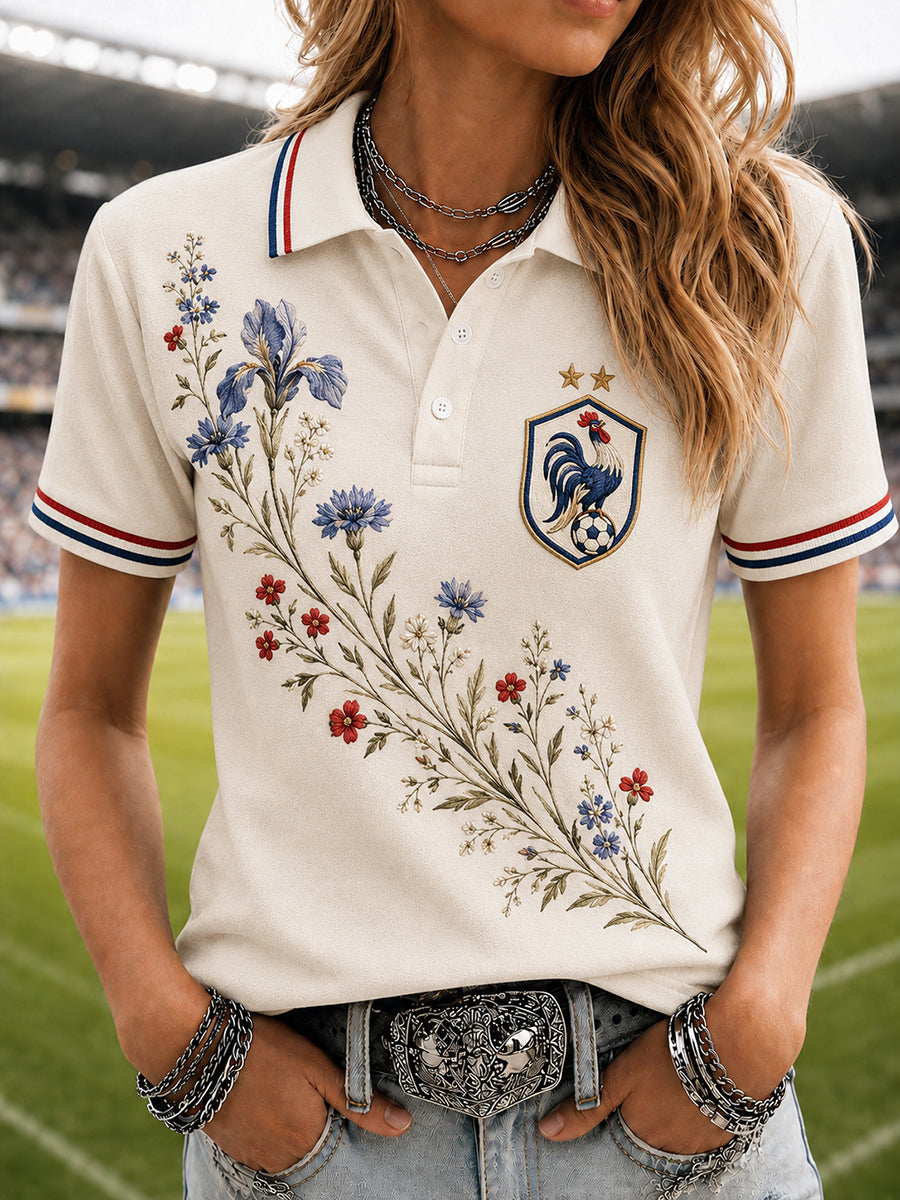 Chemise Florale Inspirée France Football Femme
