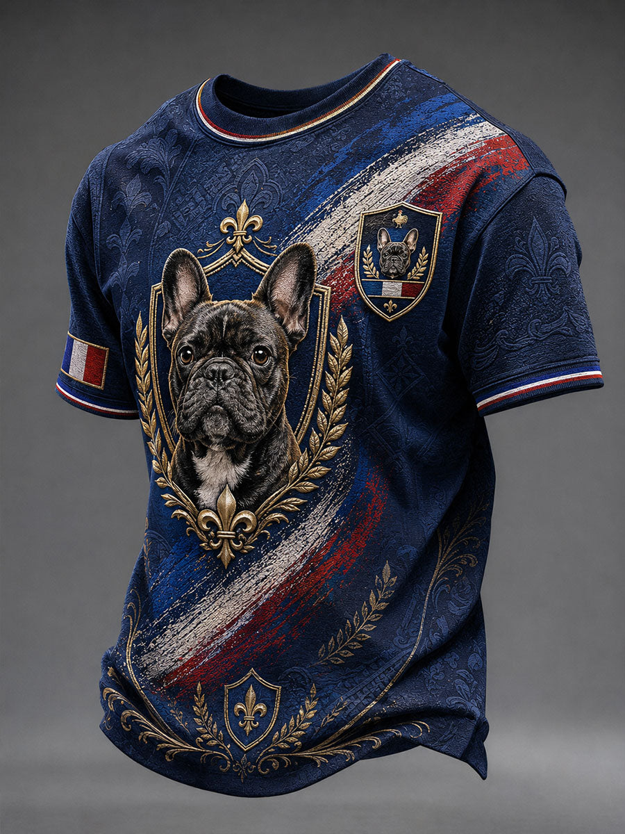 T-shirt manches courtes pour homme motif bouledogue français