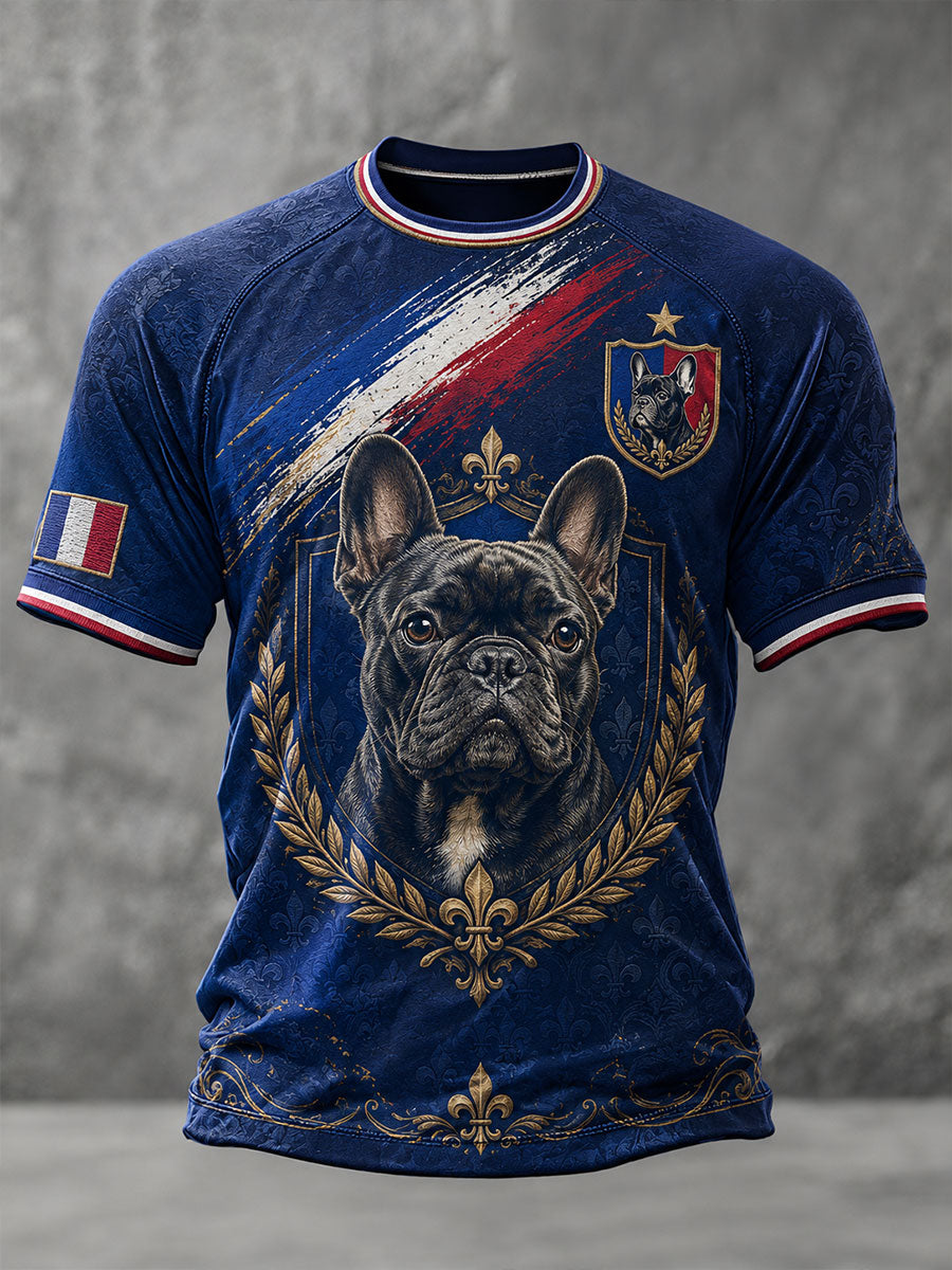 T-shirt manches courtes pour homme motif bouledogue français