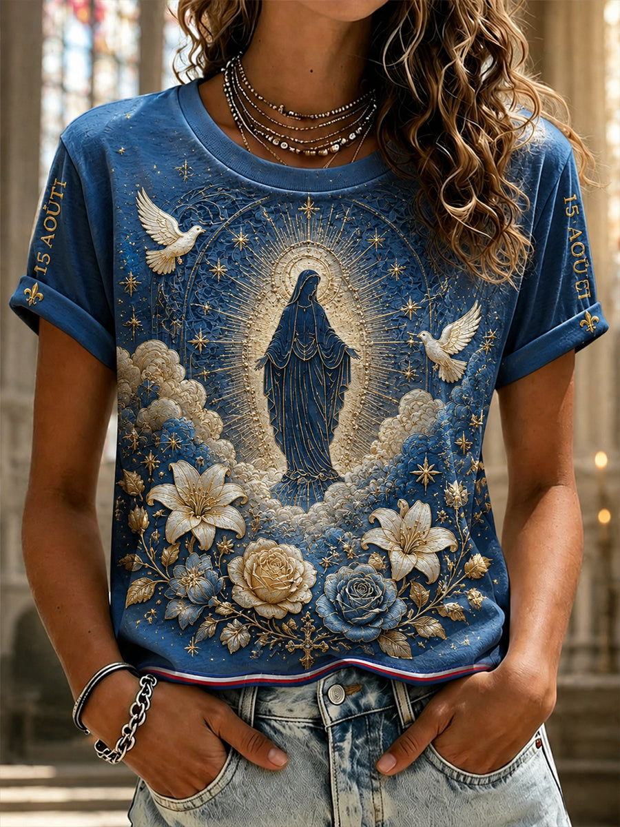 T-shirt à manches courtes Assomption pour femme, modèle France