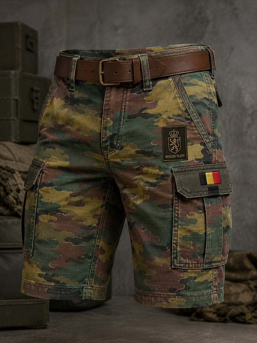 Pantalons cargo courts à imprimé camouflage militaire pour homme