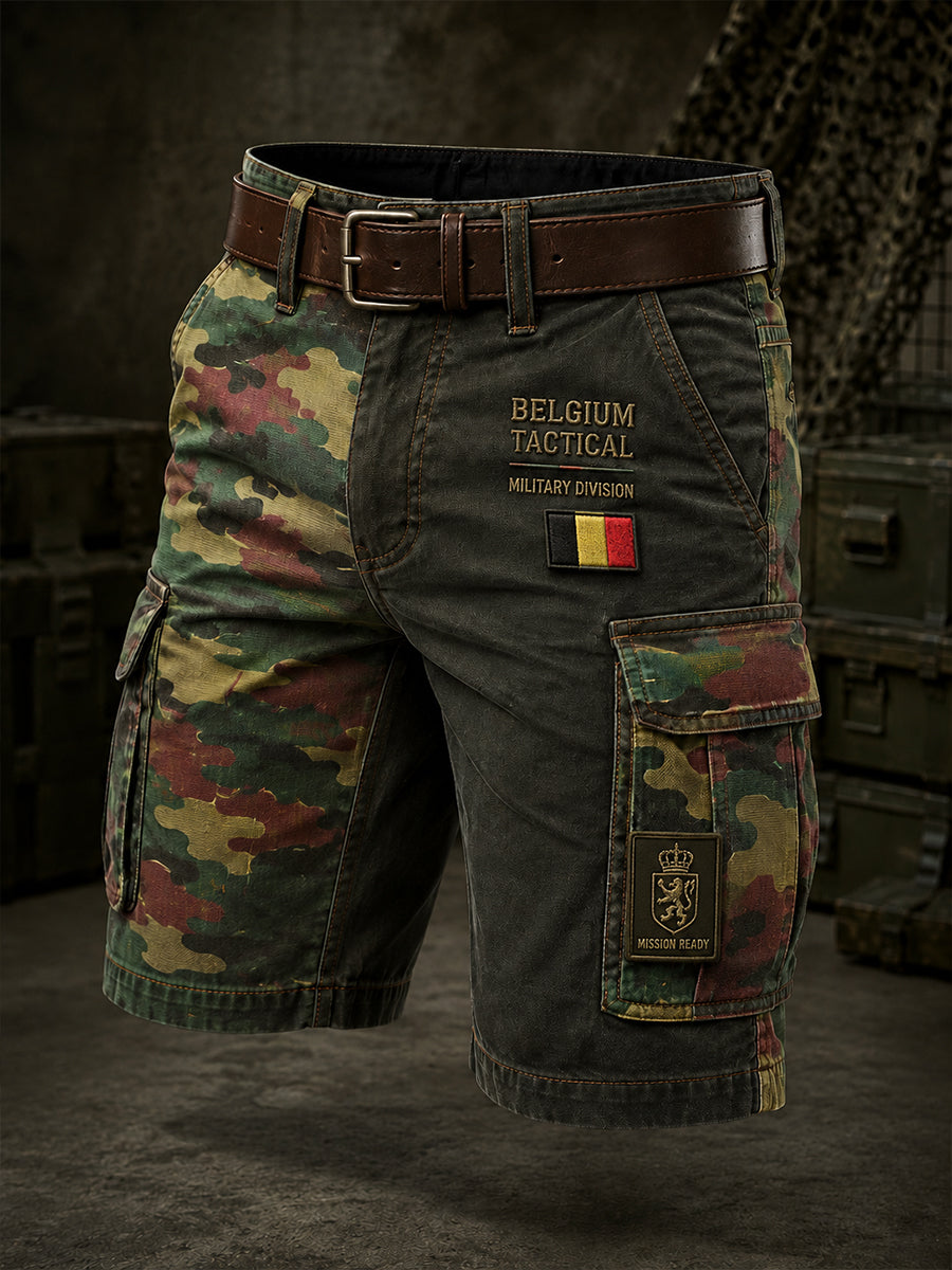 Pantalons cargo courts à imprimé camouflage militaire pour homme