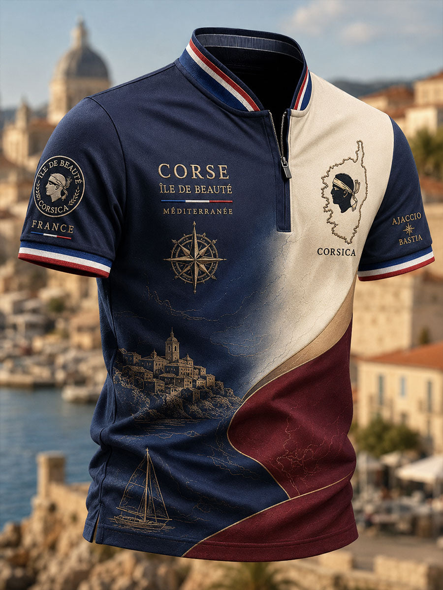 Chemise courte zippée pour homme
