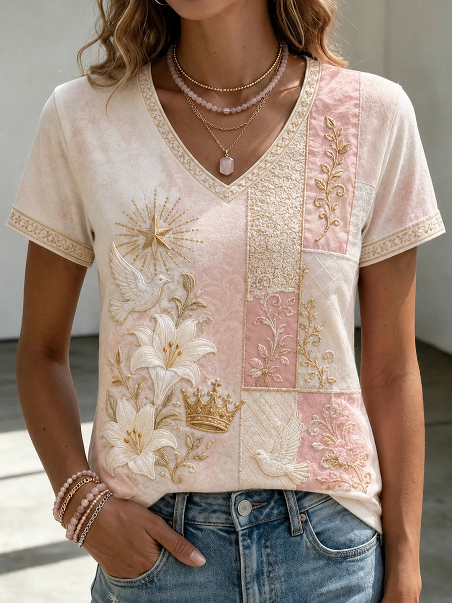 T-shirt manches courtes imprimé Assumption of Mary Femme