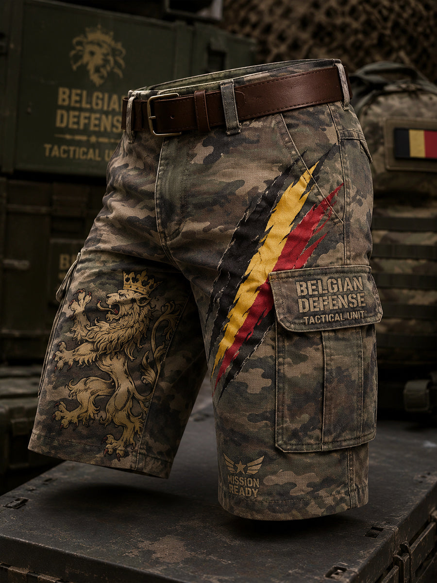 Pantalon cargo court pour homme au motif vintage de style militaire