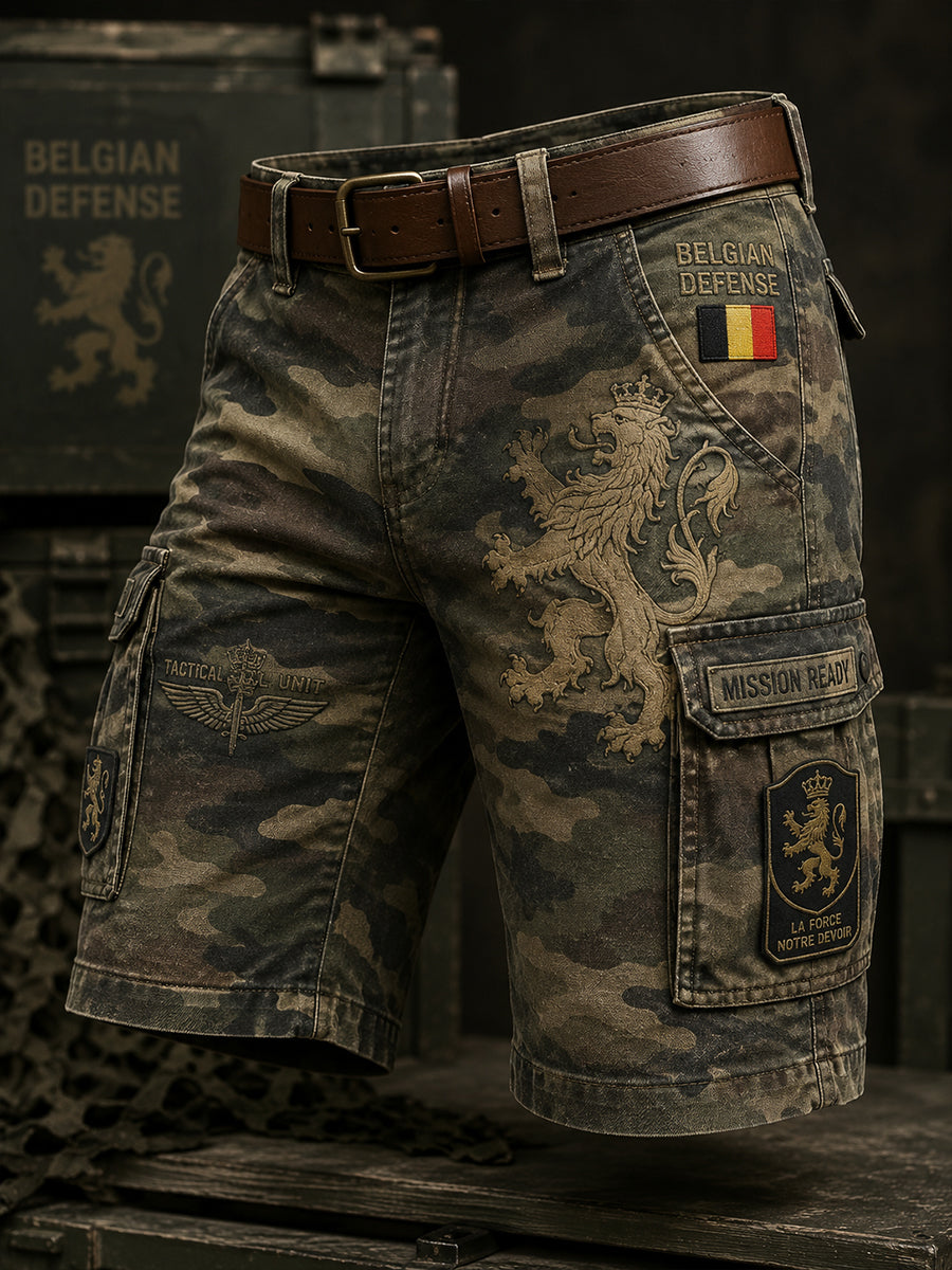 Pantalon cargo court pour homme au motif vintage de style militaire