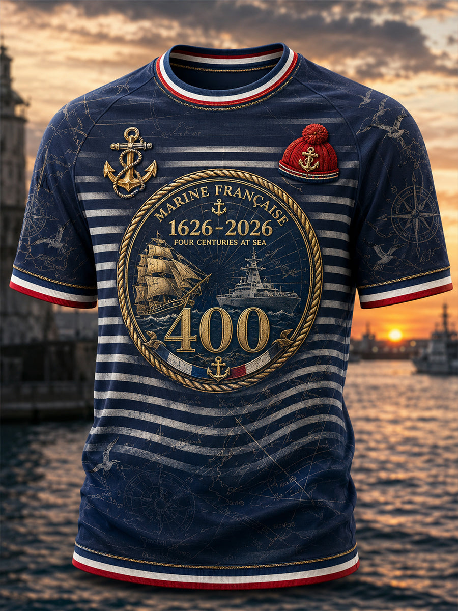 T-shirt à manches courtes bleu marine pour homme