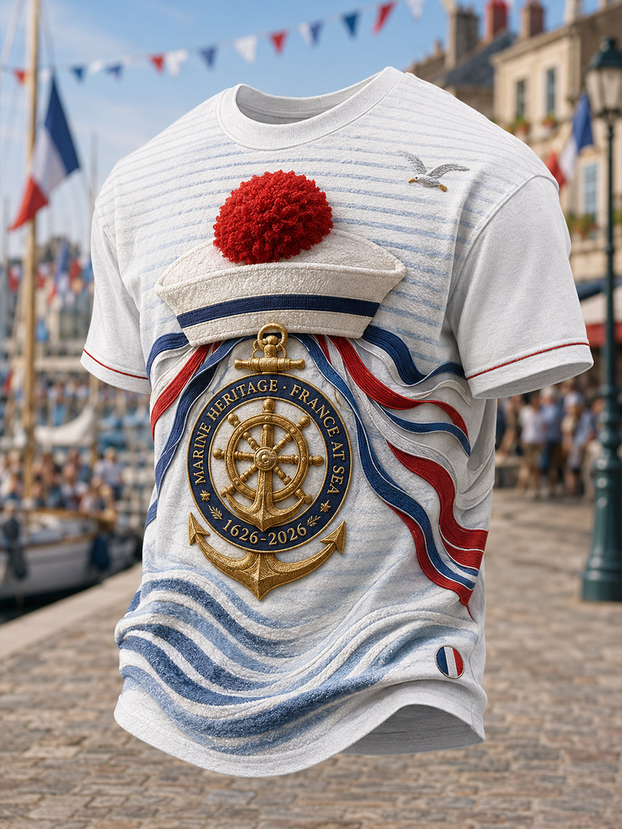 T-shirt manches courtes bleu marine pour homme