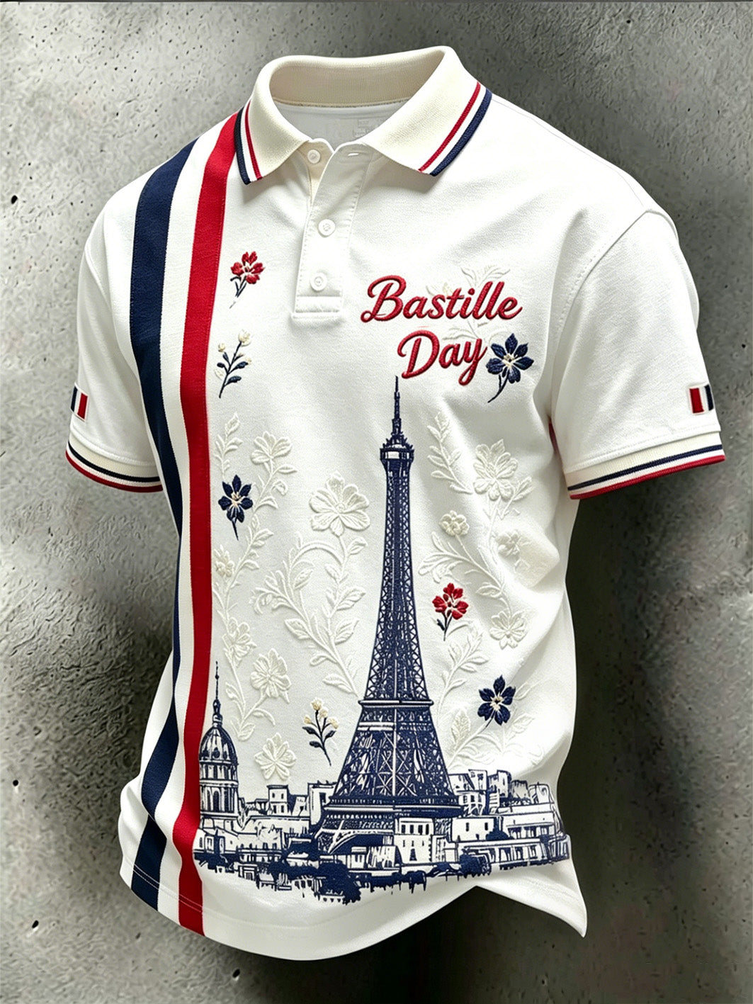 Polo imprimé à motif d'élément français pour hommes