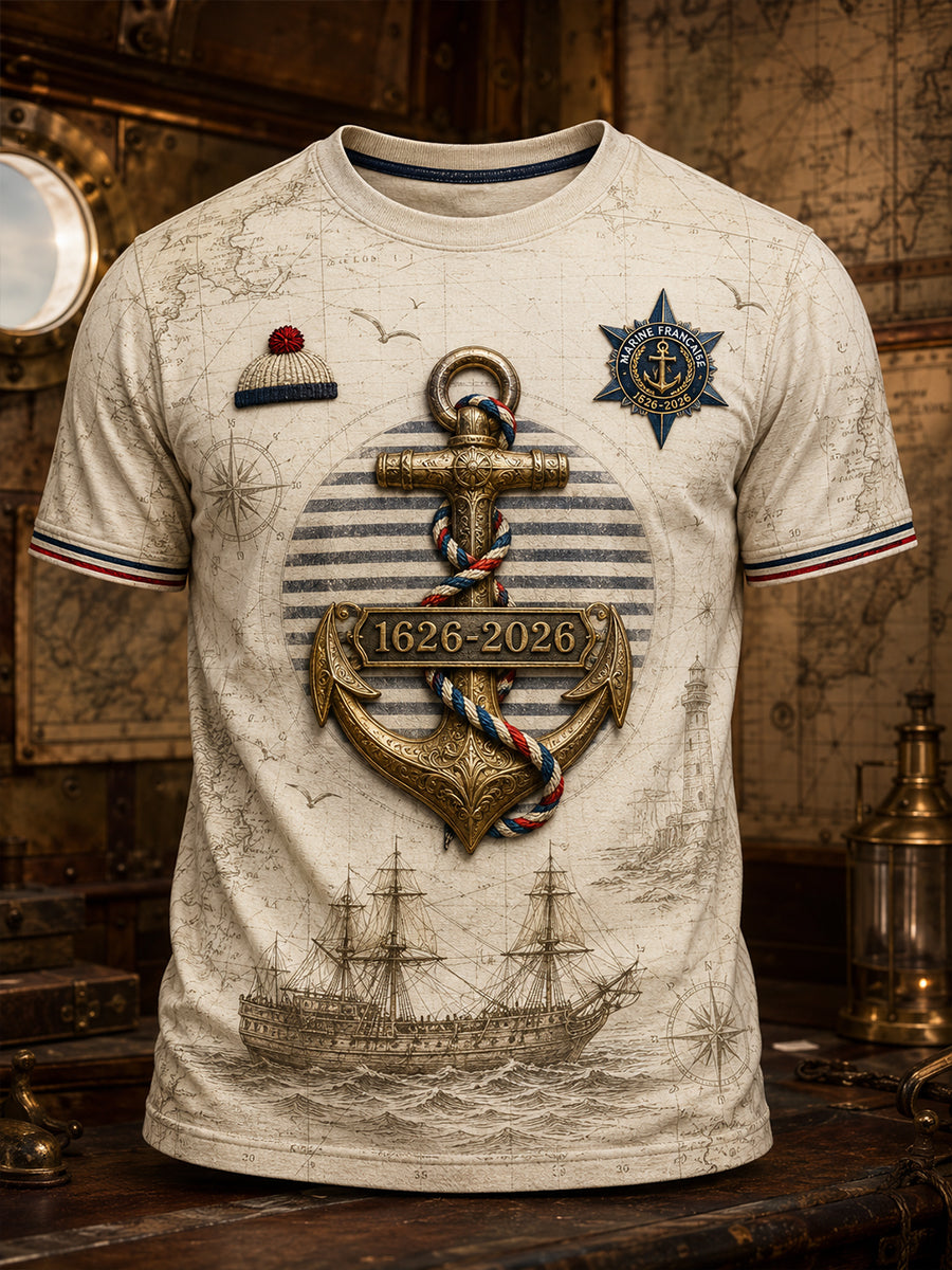 T-shirt manches courtes bleu marine pour homme
