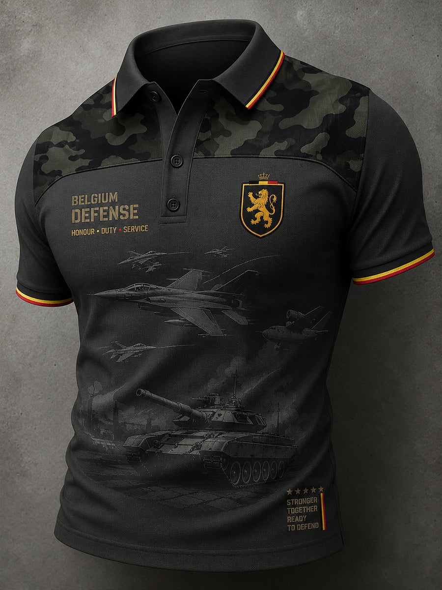 Polo à manches courtes pour homme avec imprimé de style militaire