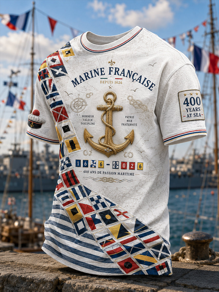 T-shirt manches courtes bleu marine pour homme