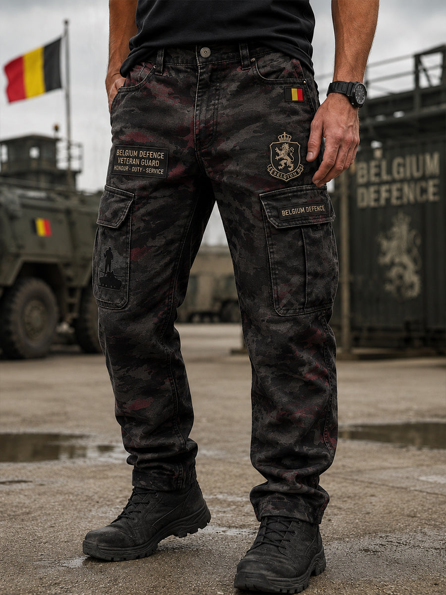Pantalon cargo long pour homme à imprimé camouflage militaire vintage