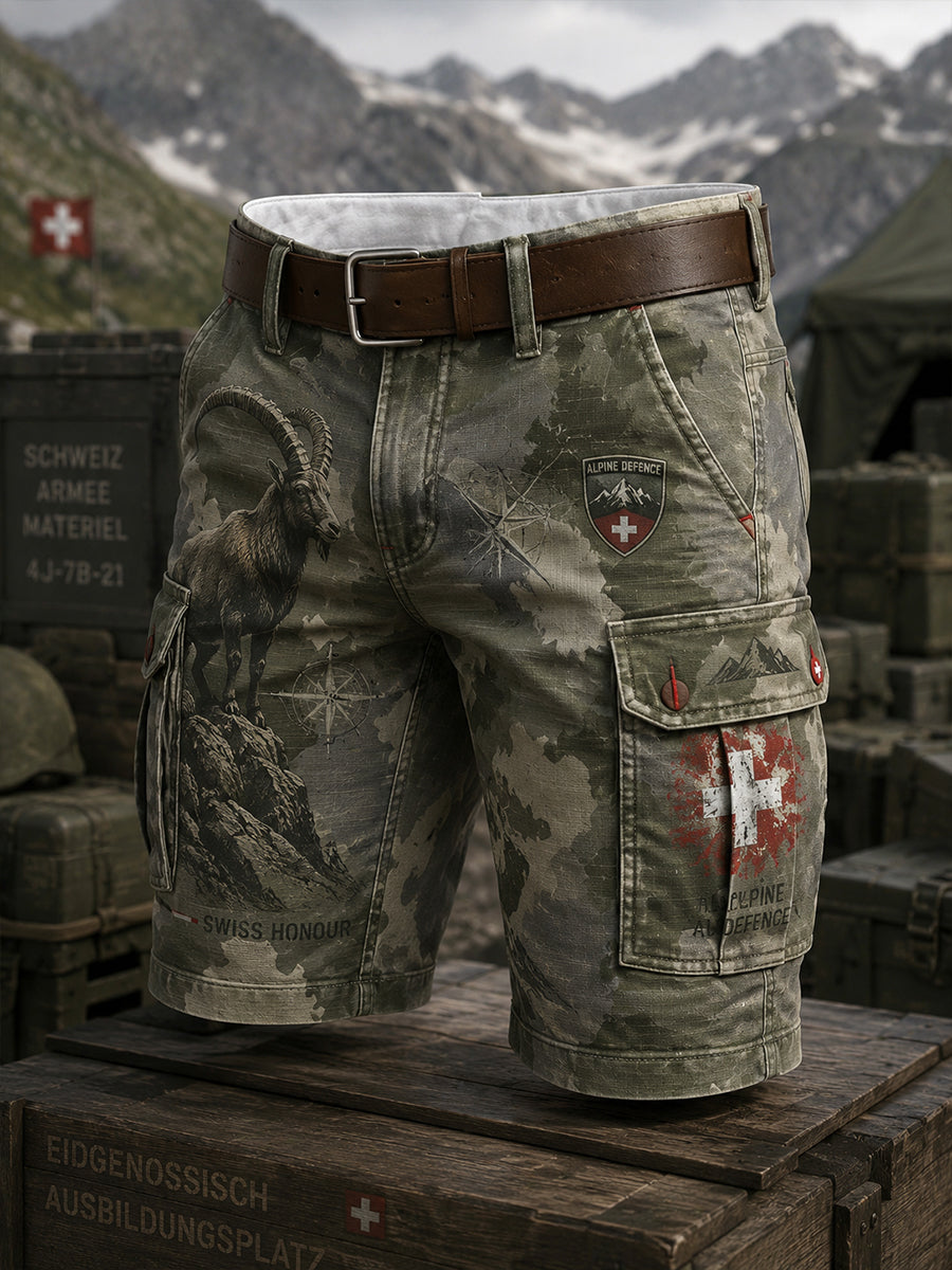 Pantalon cargo court pour homme, style militaire vintage à imprimé camouflage