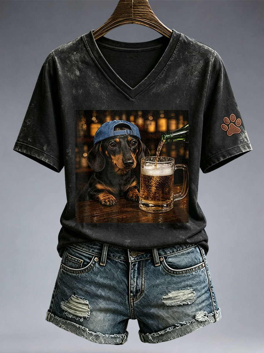 T-shirt adorable pour femmes avec dachshund