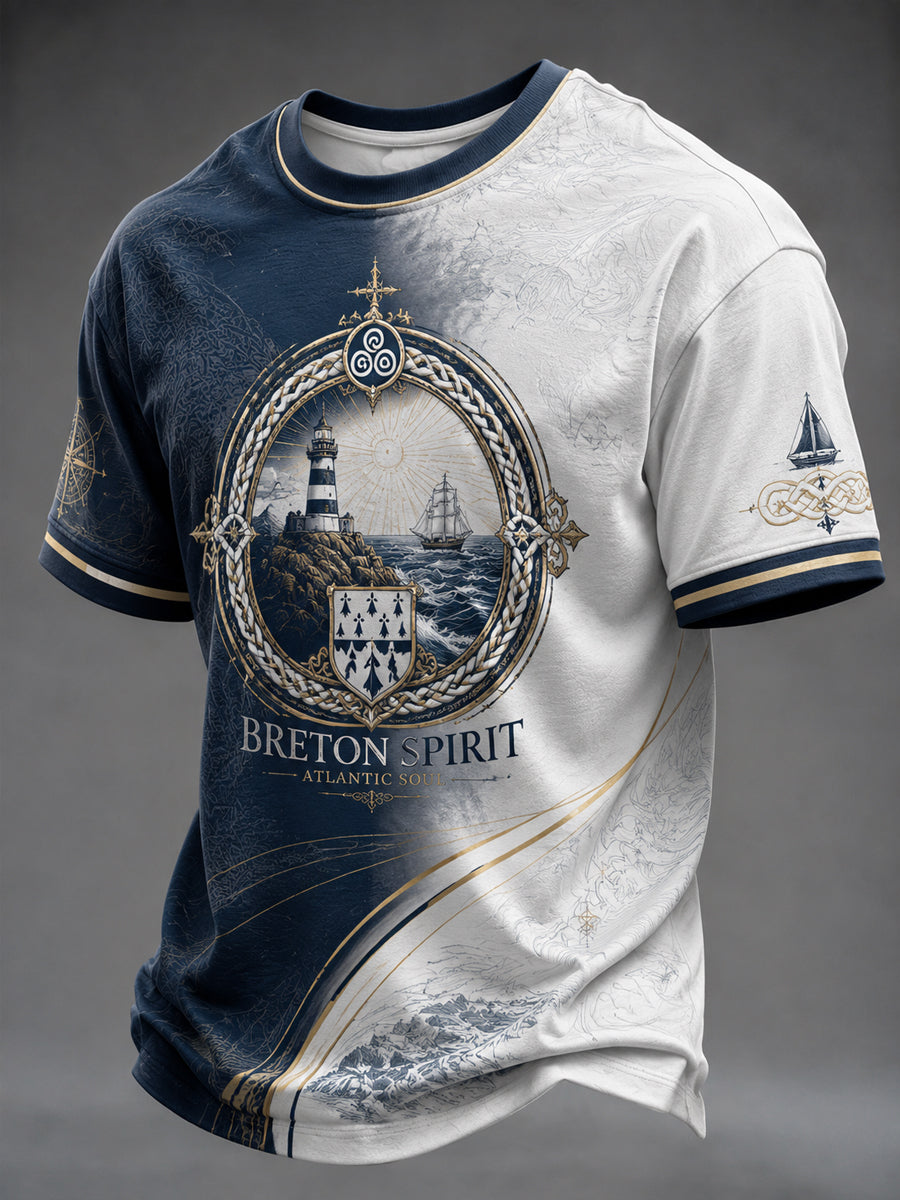 T-shirt pour hommes imprimé celtique de Bretagne, France