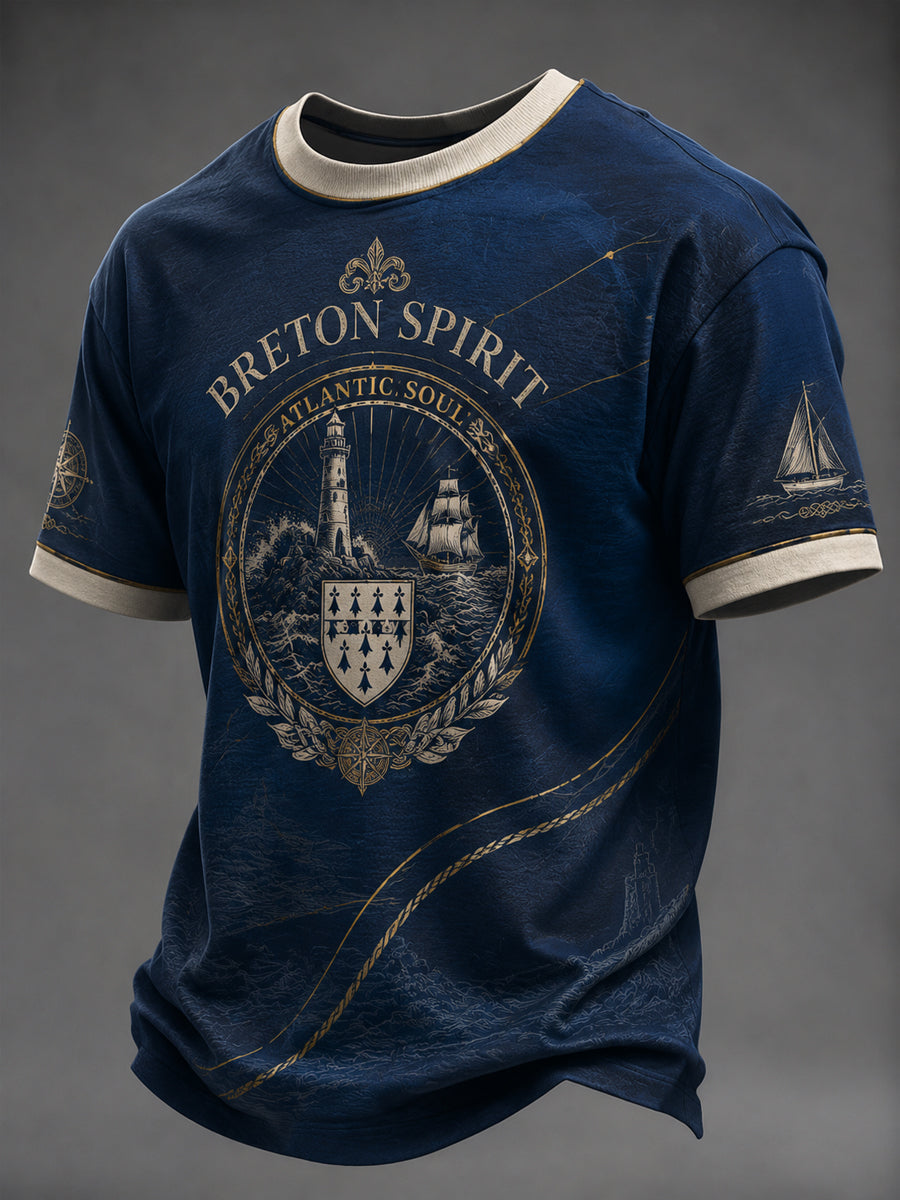 T-shirt pour hommes imprimé celtique de Bretagne, France