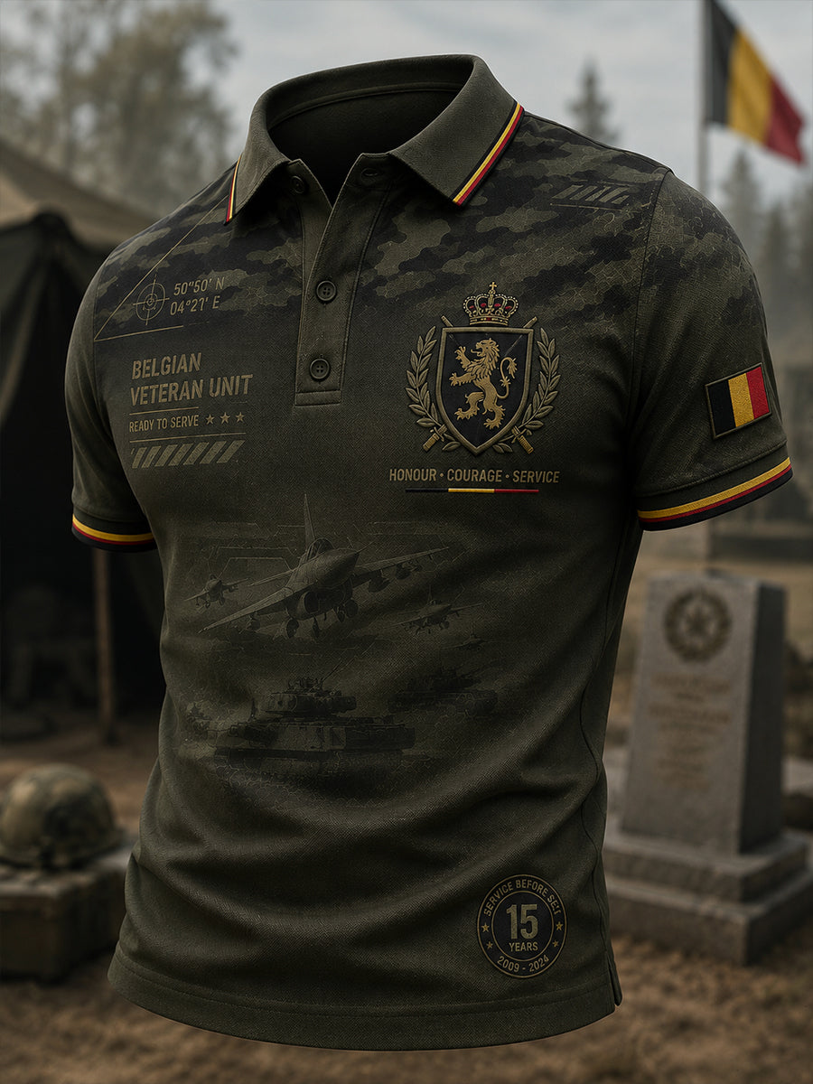 Polo à manches courtes pour homme avec imprimé camouflage militaire