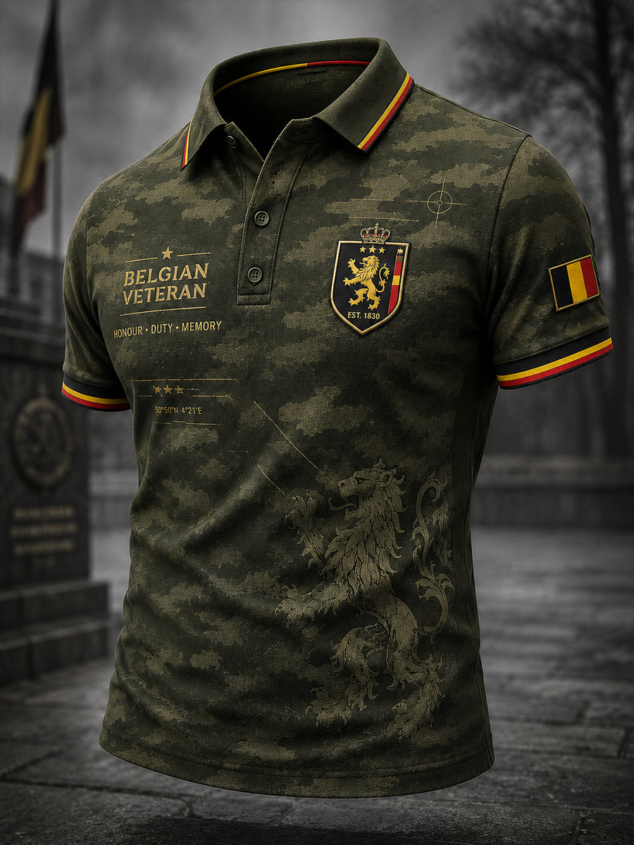 Polo à manches courtes pour homme avec imprimé camouflage militaire