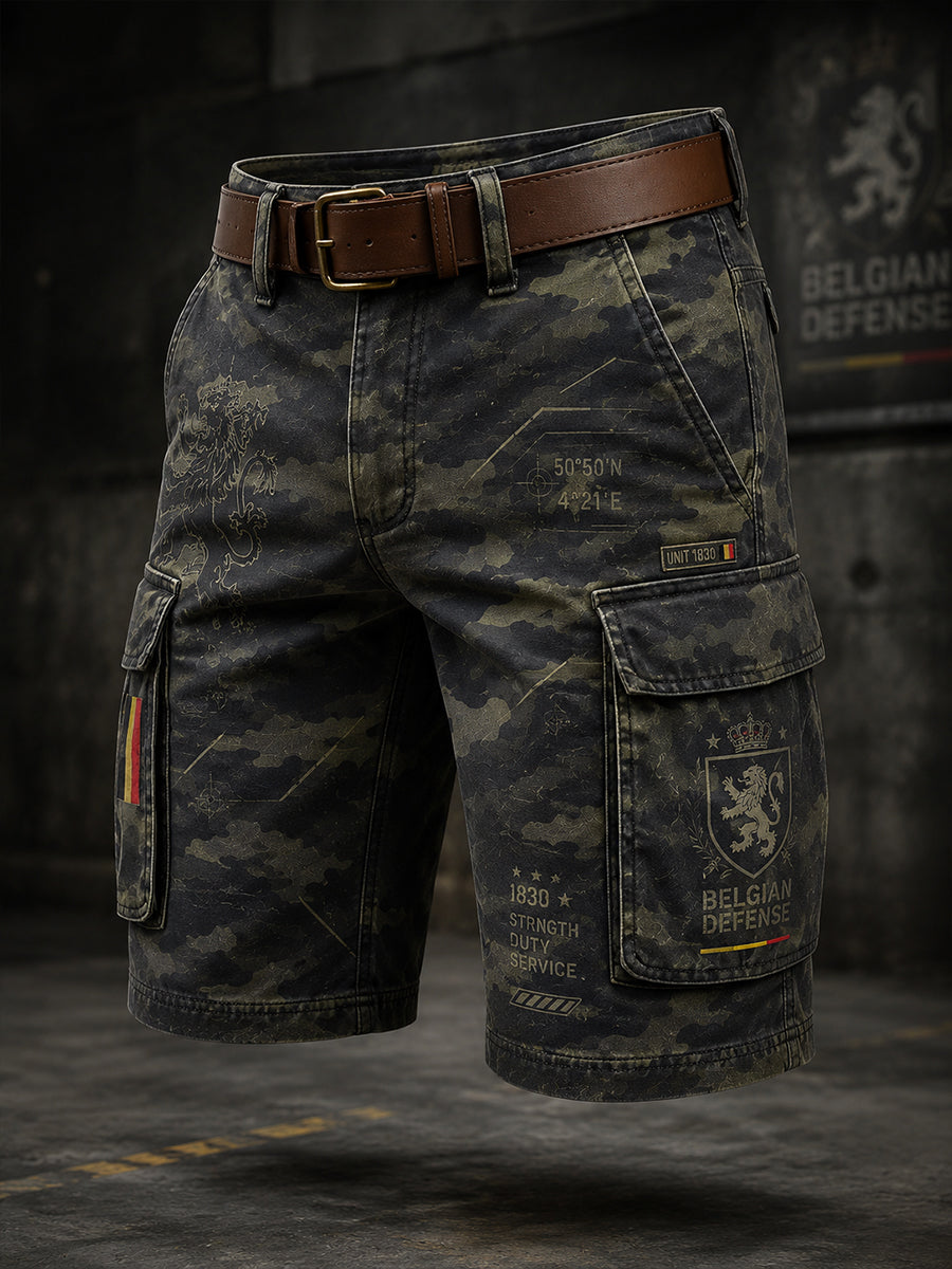 Pantalons cargo courts à imprimé camouflage militaire pour homme