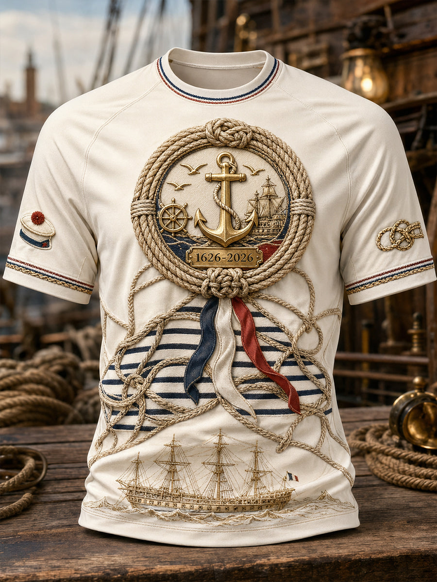 T-shirt manches courtes bleu marine pour homme