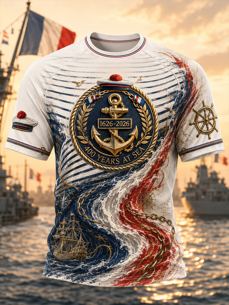 T-shirt manches courtes bleu marine pour homme