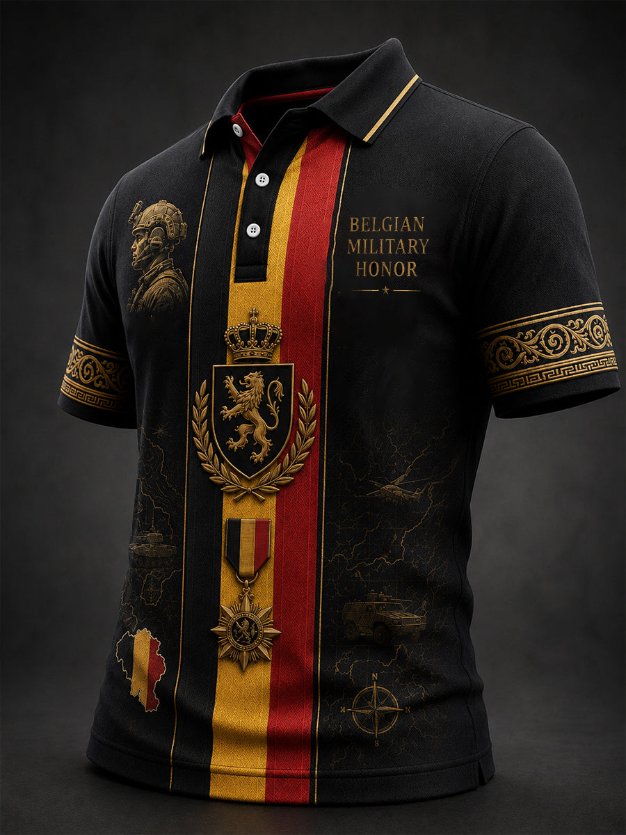 Polo à manches courtes pour homme avec imprimé camouflage militaire