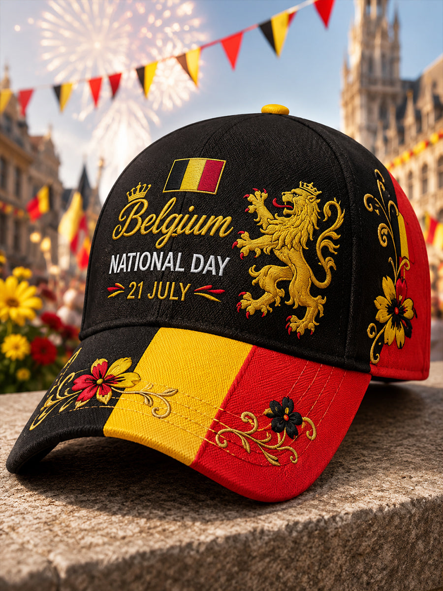 Chapeau imprimé sur le thème de la Fête nationale