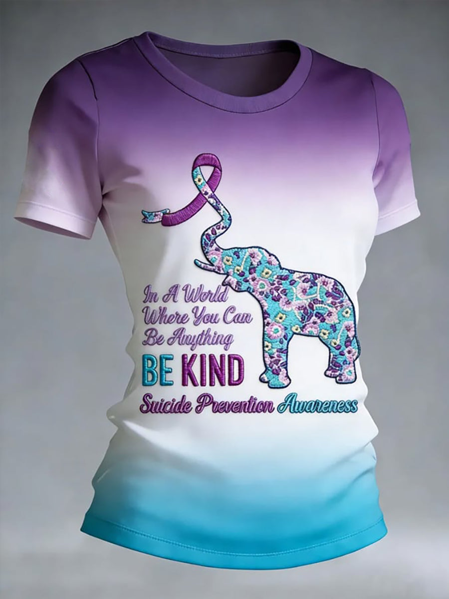 T-shirt imprimé de sensibilisation à la prévention du suicide chez les femmes