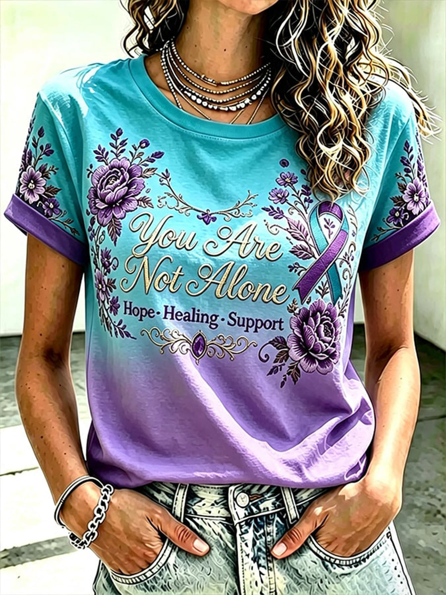 T-shirt imprimé de sensibilisation à la prévention du suicide chez les femmes