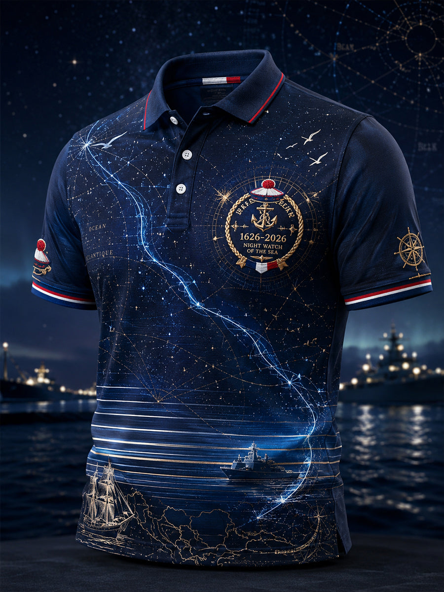 Chemise à manches courtes de la Marine française pour homme