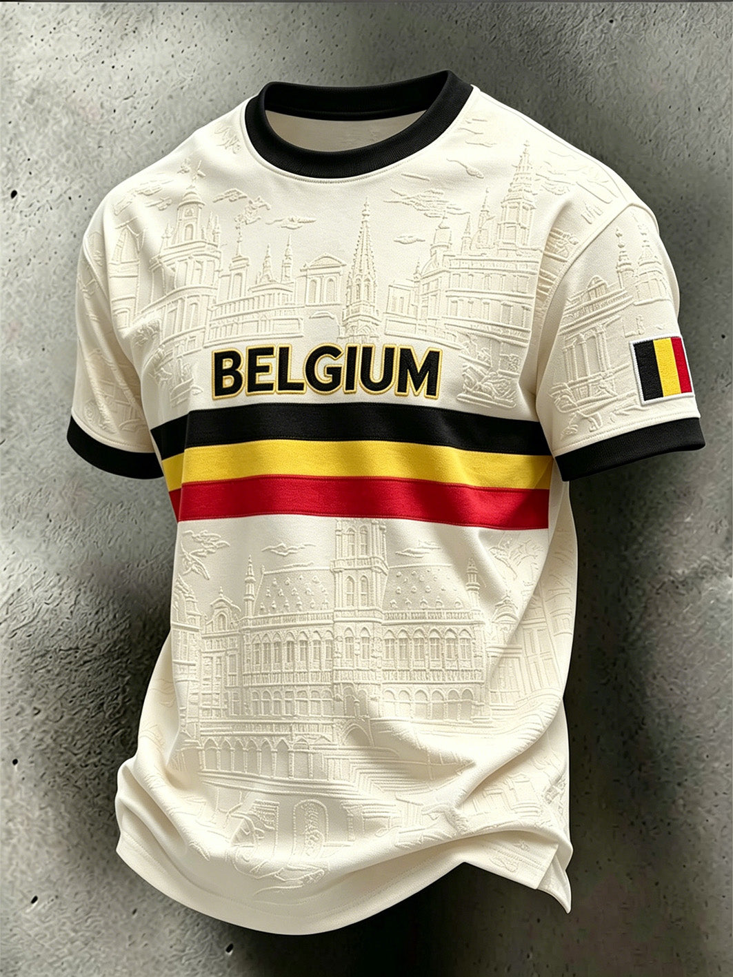 T-shirt décontracté commémoratif de style belge pour homme