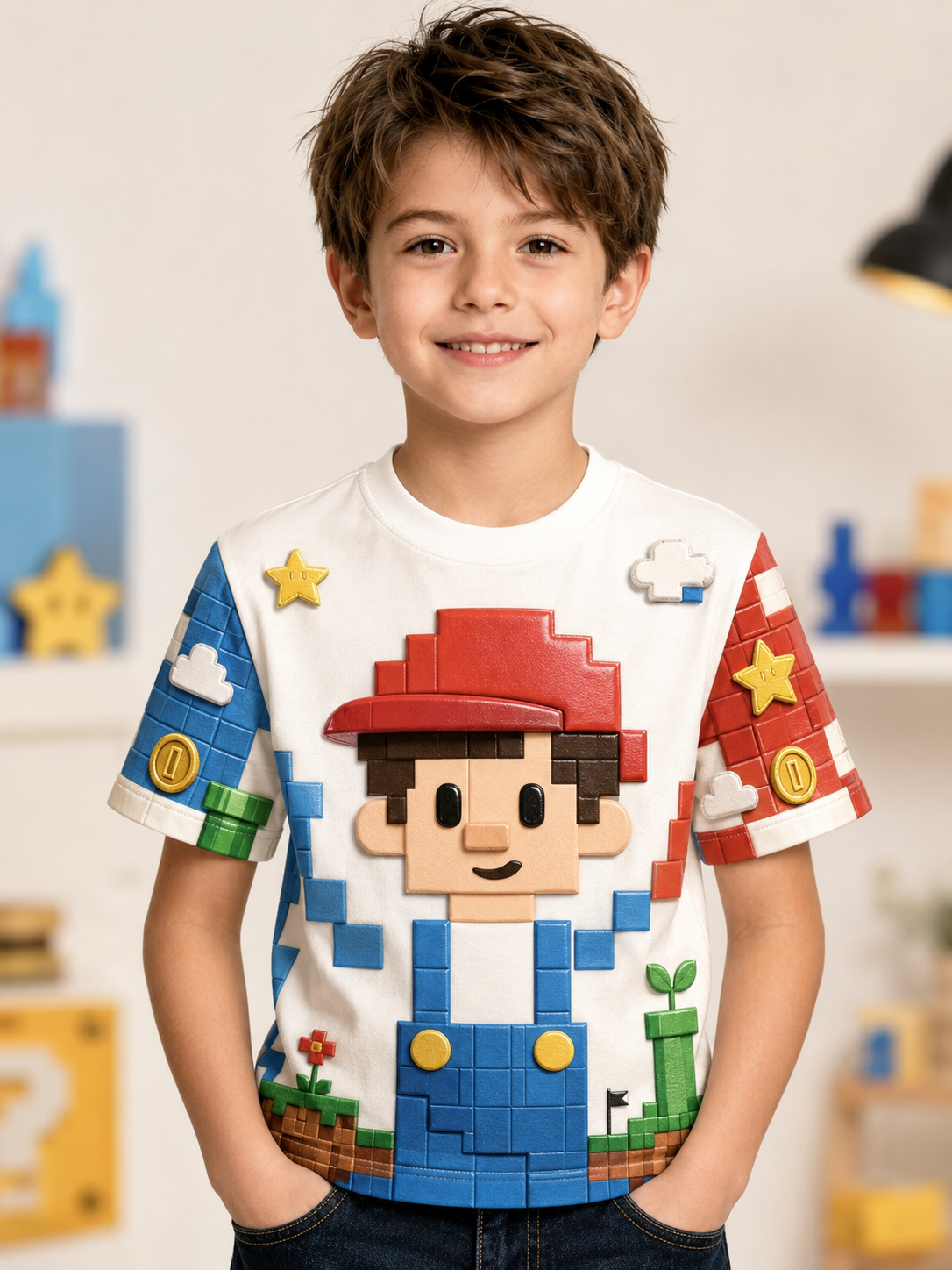 T-shirt à manches courtes imprimé Super Mario