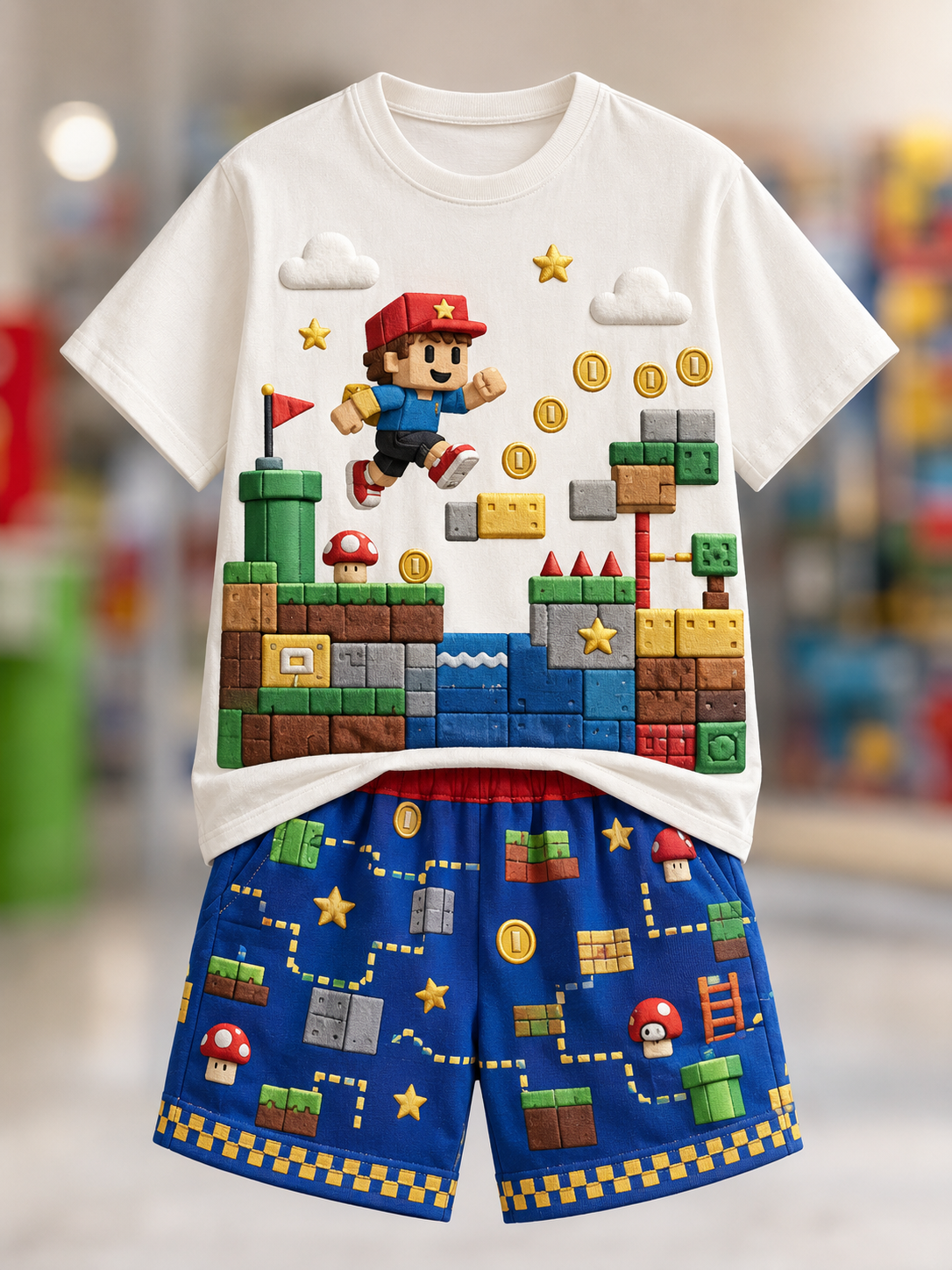 Ensemble chemise à manches courtes Super Mario