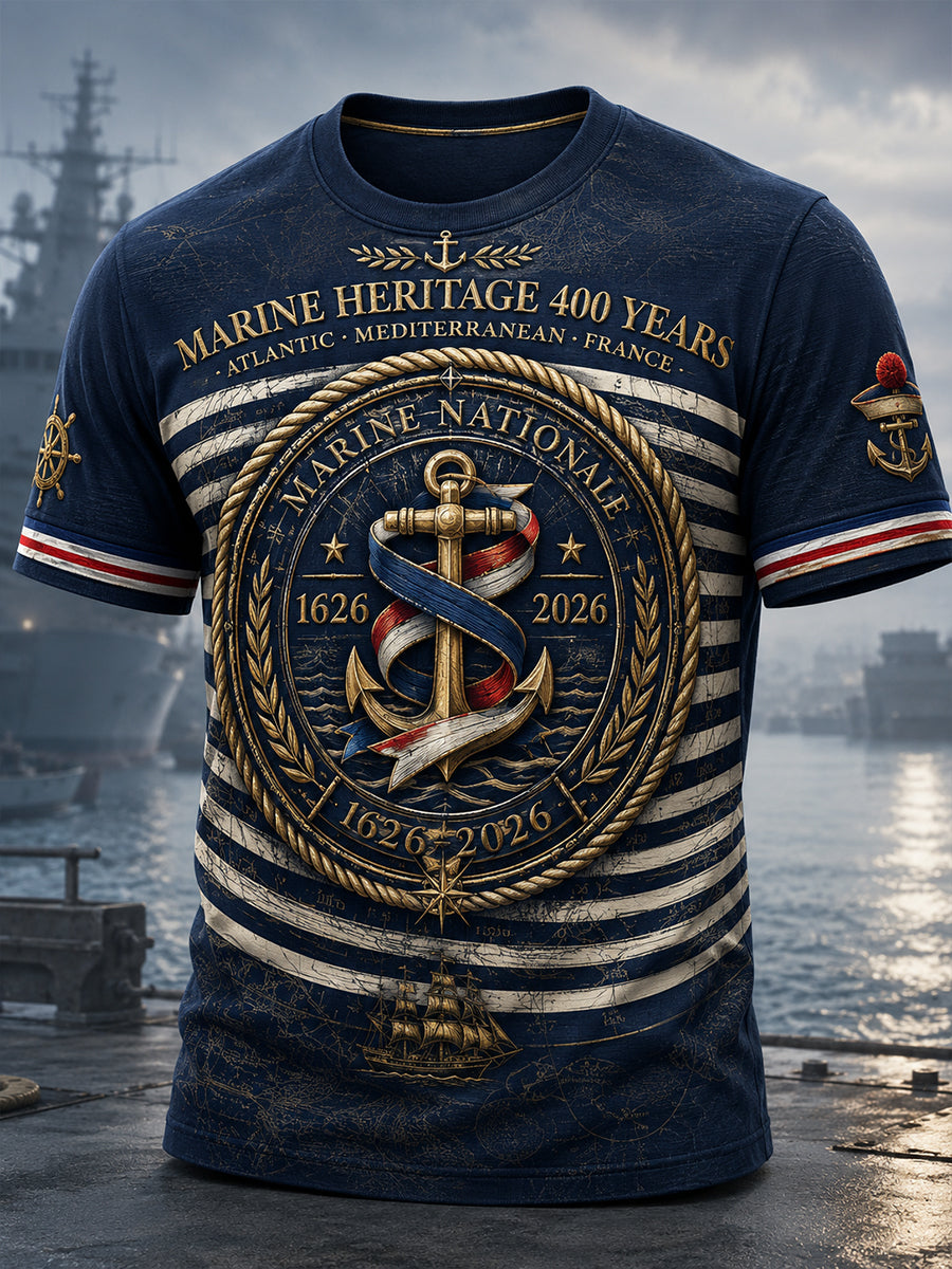 T-shirt manches courtes bleu marine pour homme