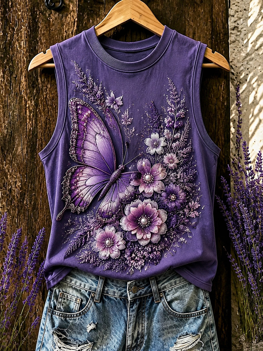 Débardeur Femme Violet Flora Art Print