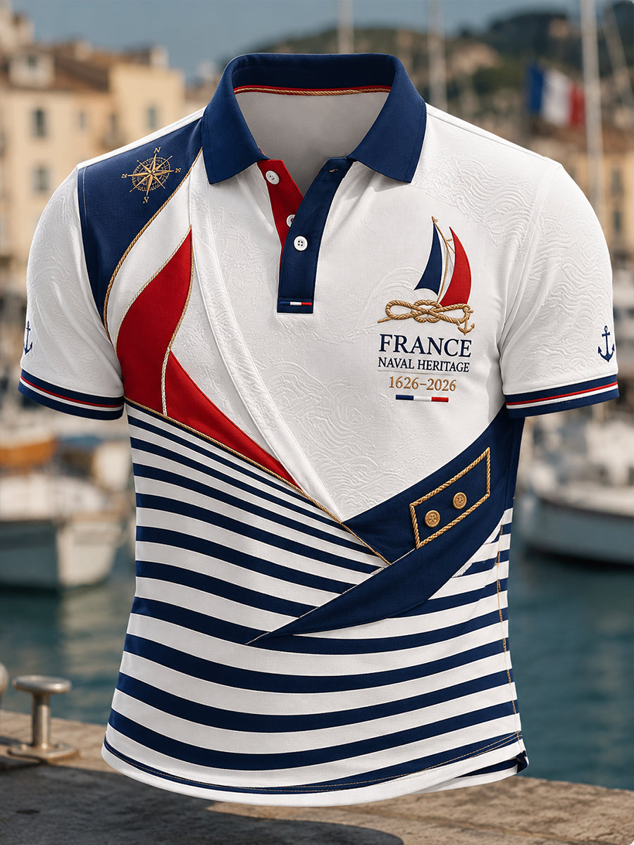 Chemise à manches courtes de la Marine française pour homme