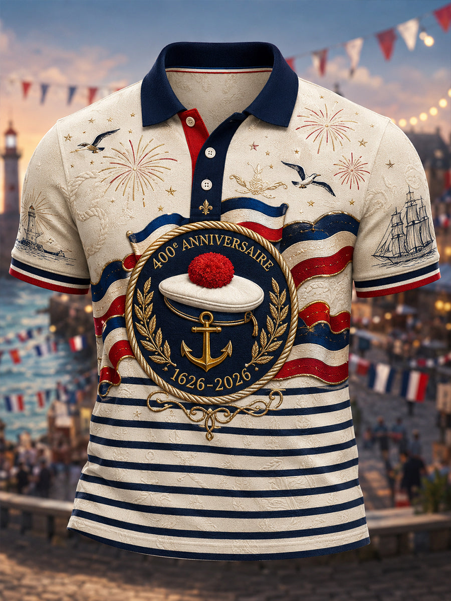 Chemise à manches courtes de la Marine française pour homme