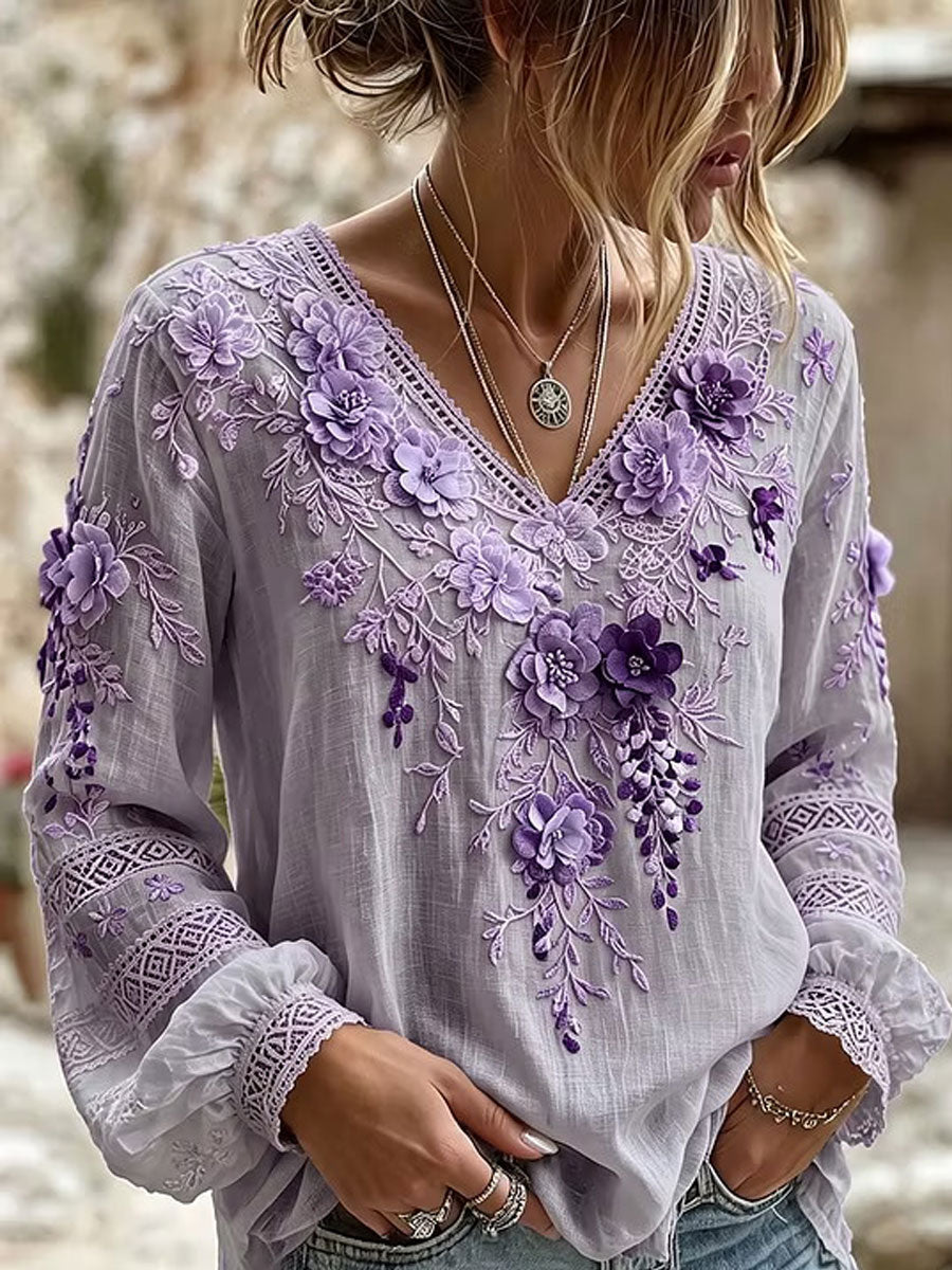 Haut élégant en coton et lin pour femme