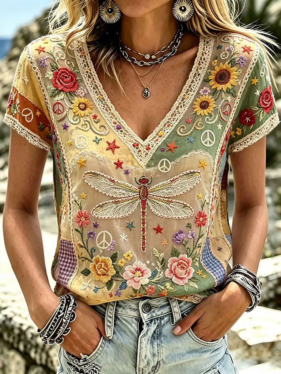 Haut élégant en coton et lin pour femme