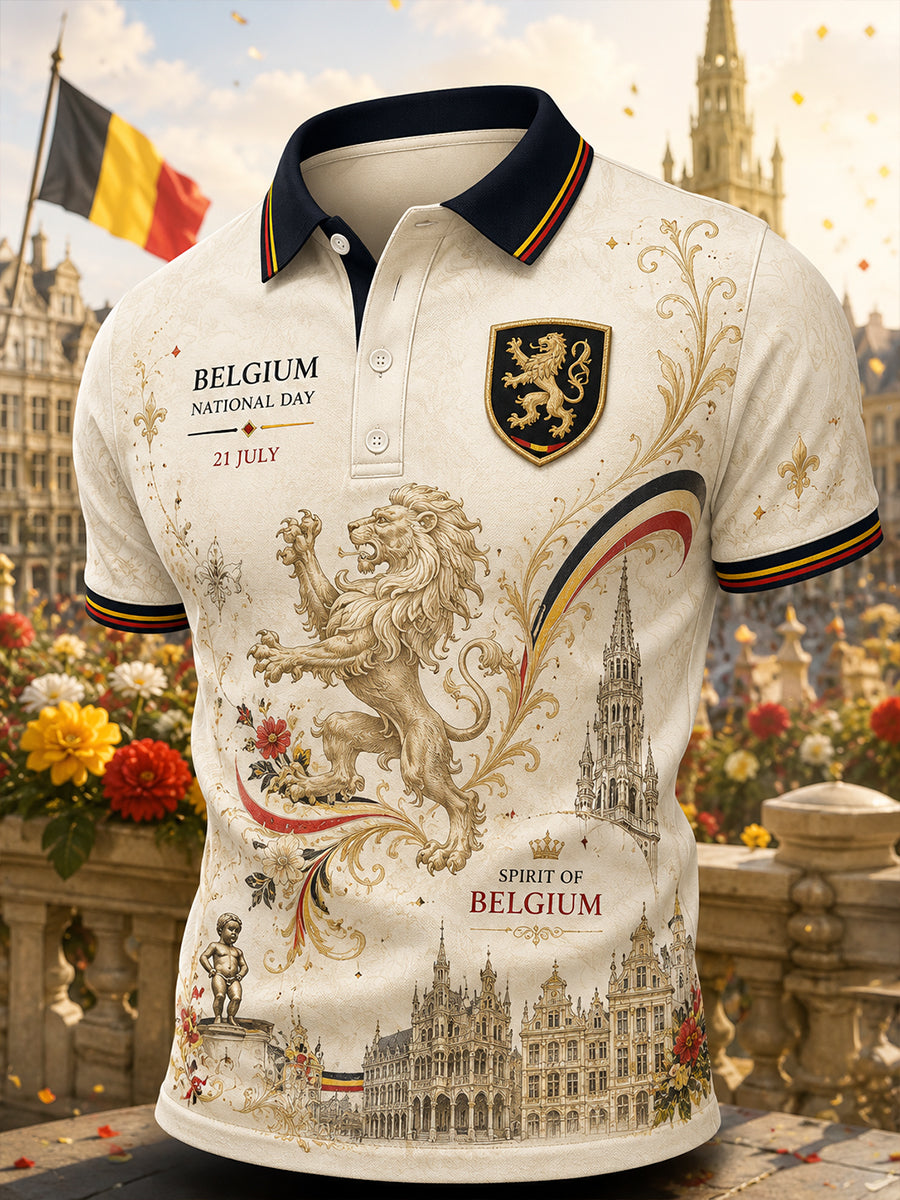 T-shirt polo à manches courtes, graphique, pour la célébration de la Journée nationale des hommes