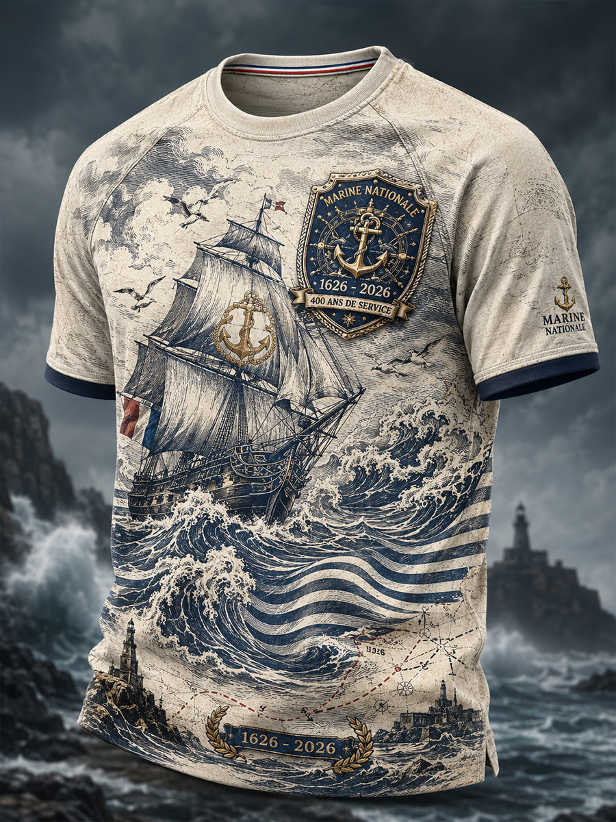 T-shirt manches courtes bleu marine pour homme