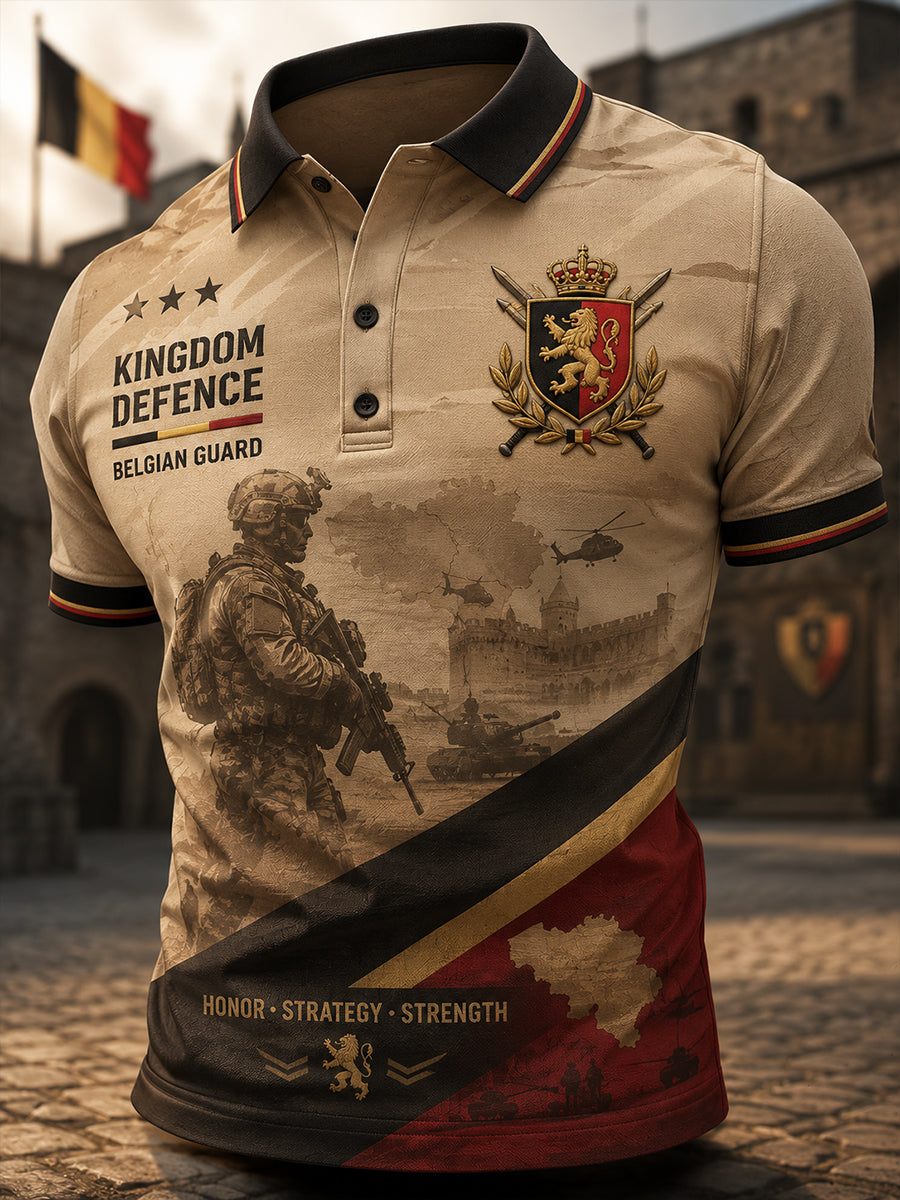 Polo Homme À Manches Courtes Imprimé Militaire