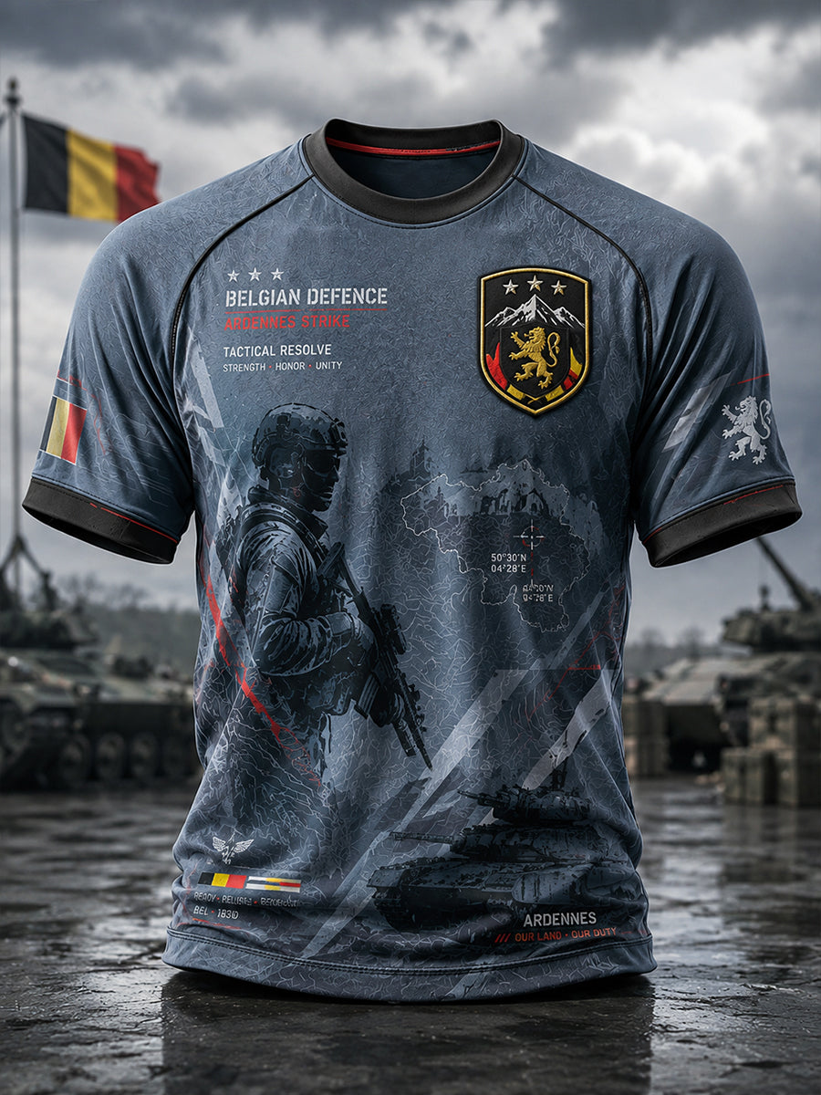 T-shirt raglan à manches courtes pour homme, avec imprimé de style militaire