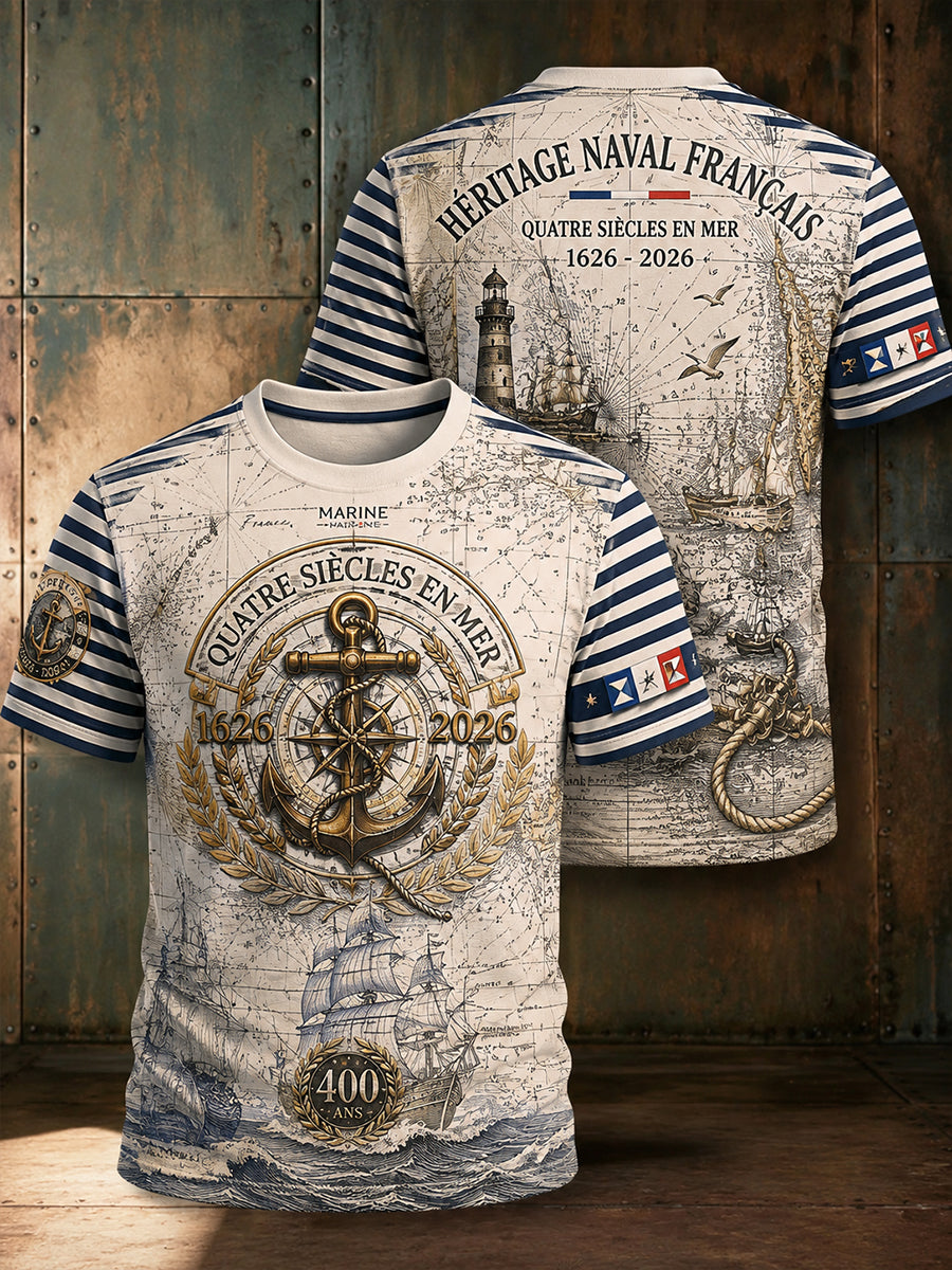 Chemise à manches courtes de la Marine française pour homme