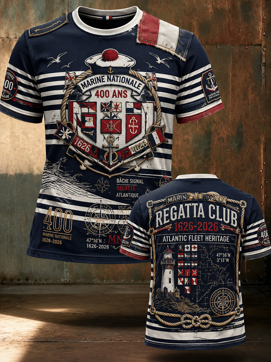 Chemise à manches courtes de la Marine française pour homme